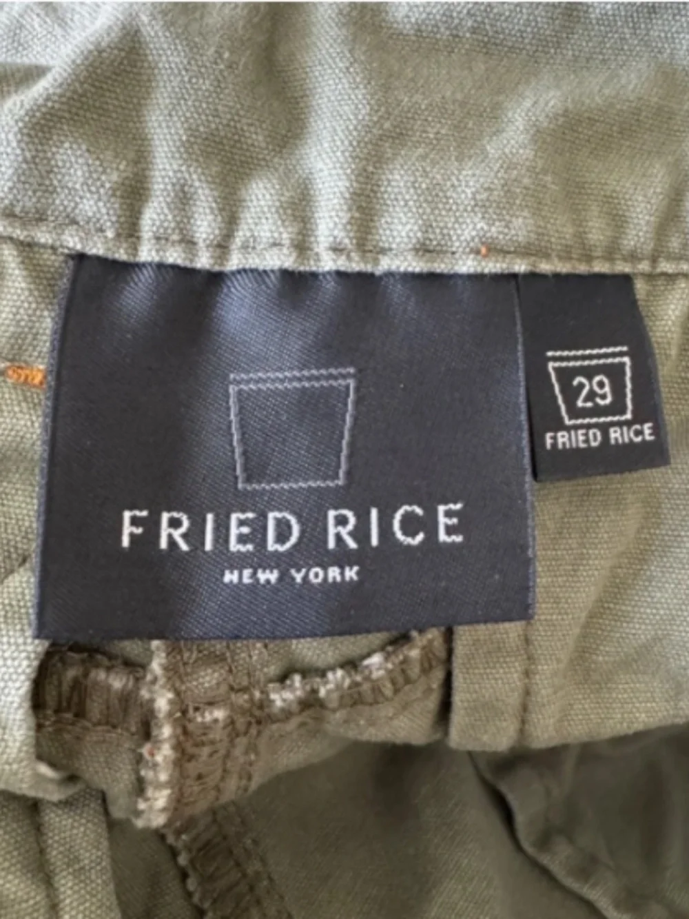 Men's Fried rice Painted Cargo Pants/Olive Green/W 31.25 inches G guava_threads